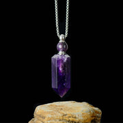 fragrance diffuser Amethyst stone necklace | ecomboutique116