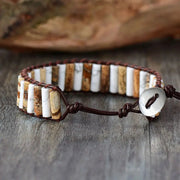 Inner balance Howlite and Jasper wrap bracelet | ecomboutique116