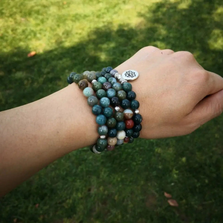 Natural stone charm mala bracelet | ecomboutique116